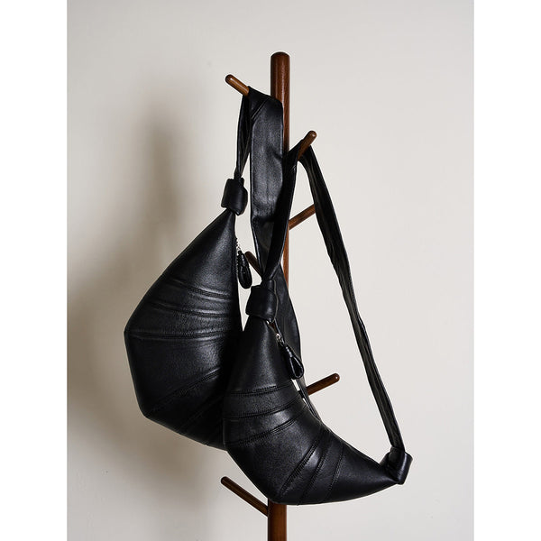 Small Coffee Croissant Crossbody Bag With Elegant Horn Shaped Design Women's Bags & Handbags