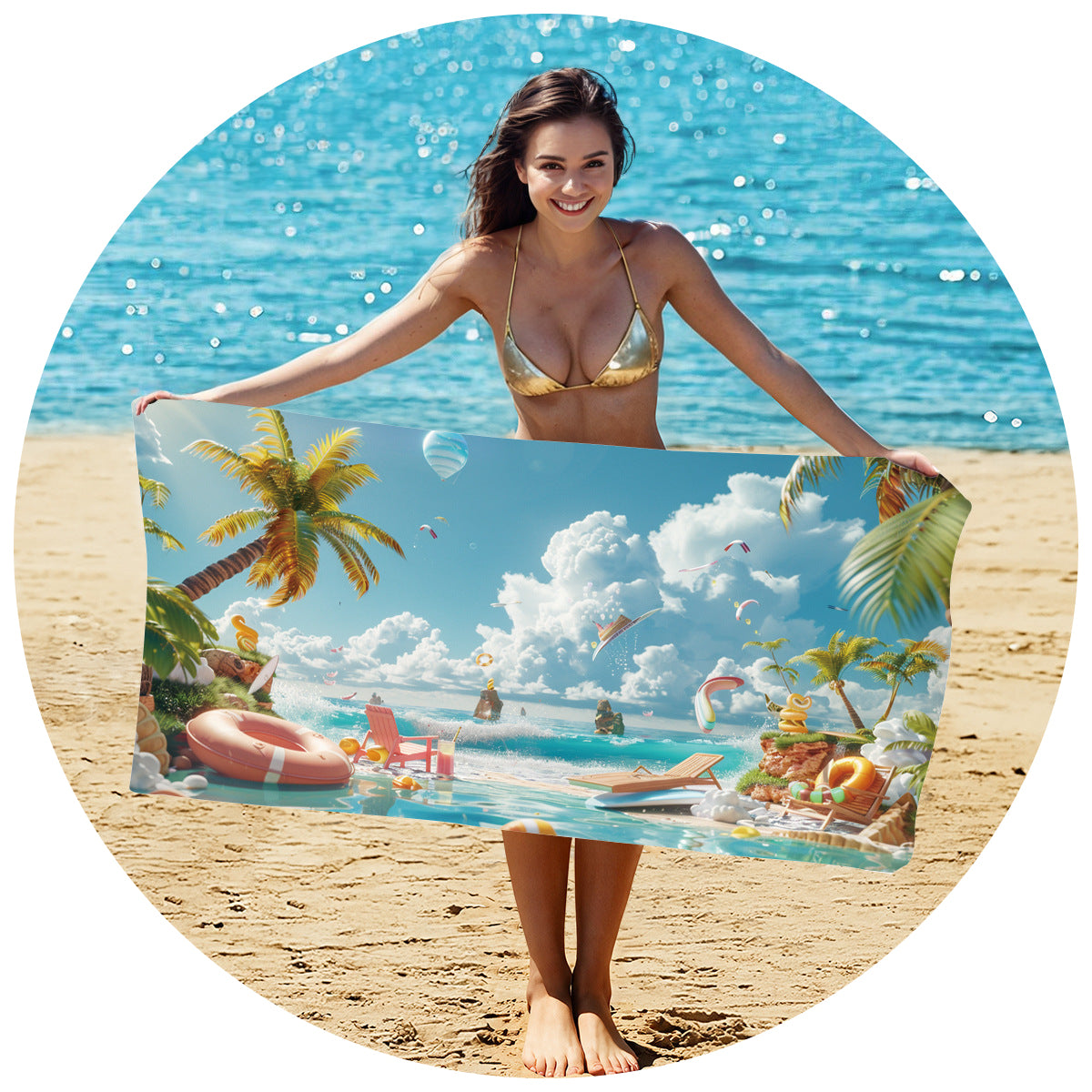 Elosung 2 Extra Large Microfiber Double Sided Beach Towels Towels & Washcloths