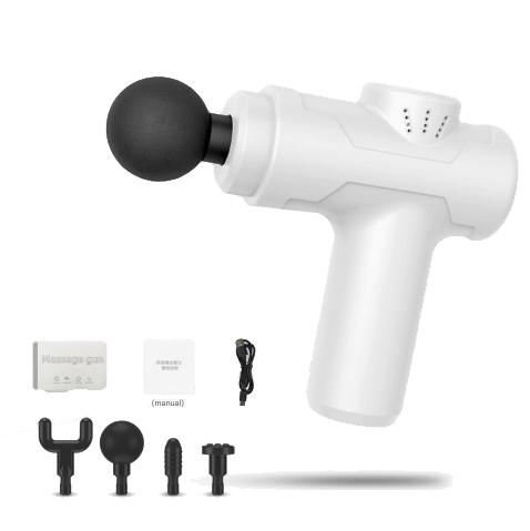 White Portable Mini Massage Gun For Deep Tissue Adjustable Impact Neck Massager With Rechargeable Battery Massagers