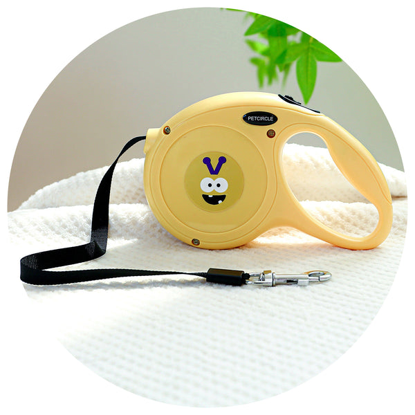 Elosung Yellow Monster 5M Cartoon Retractable Dog Leash For Golden Retriever & Poodle Puppies Durable Tangle Free Pet Walking Essential Leads & Head C