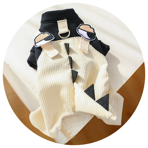 Xs Dinosaur Bib Pants Cute Four Legged Dog Clothes Spring/Summer Pet Outfit Soft & Breathable Dog Clothing & Shoes