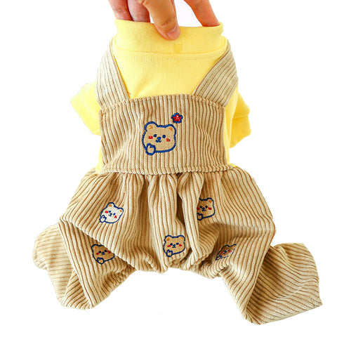 Xs Beardie Bib Pants Cute Four Legged Dog Clothes Spring/Summer Pet Outfit Soft & Breathable Dog Clothing & Shoes