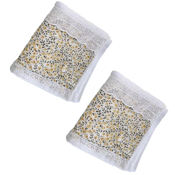 Elosung 2 Pcs Yellow Cotton Face Towel Thick Soft And Floral Comfort Towels & Washcloths