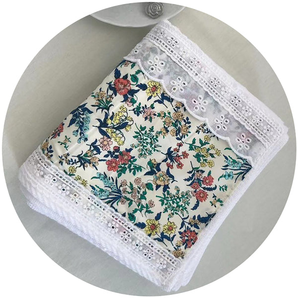 Elosung 2 Pcs Navy Blue Floral 100% Cotton Solid Color Thickened Adult Face Towel With Soft Texture 35 X 75Cm Towels & Washcloths