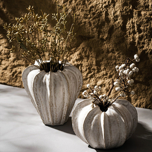 Elosung White Ceramic Vase Home Decor Minimalist Flower Arrangement Vases