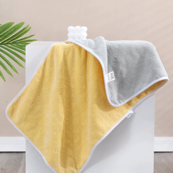 Bluish White Oversized Double Sided Coral Fleece Bath Towel | Soft And Absorbent Thick & Warm 70X140cm Towels & Washcloths