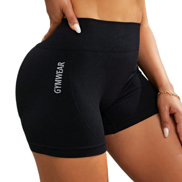 Elosung 1 Sets Of 2 Pcs High Waist Black Yoga Shorts For Running Fitness And Sports | Tummy Control Butt Lift Sweat Wicking Size Activewear Shorts