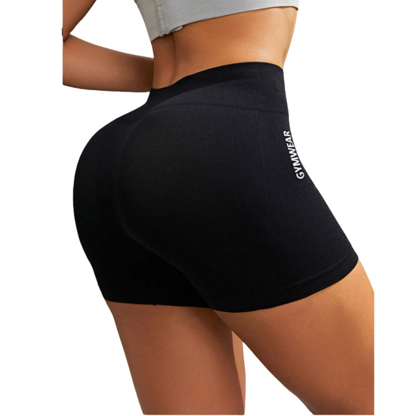 Elosung 1 Sets Of 2 Pcs High Waist Black Yoga Shorts For Running Fitness And Sports Tummy Control Butt Lift Sweat Wicking Size Activewear Shorts