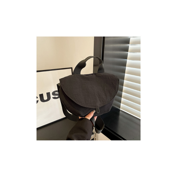 Black Trendy Crescent Crossbody Bag Unique Design Shoulder 29X6x17cm Women's Bags & Handbags