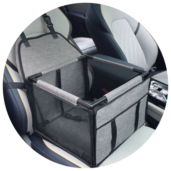 Light Gray Dog Car Seat Mesh Booster For Small Pets Pet Transport