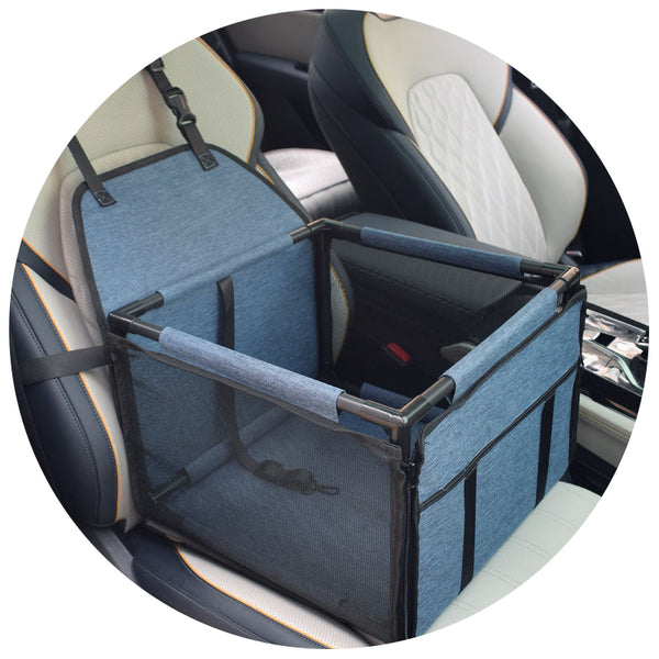 Dog Car Seat Mesh Booster For Small Pets Travel Safety Blue Pet Transport