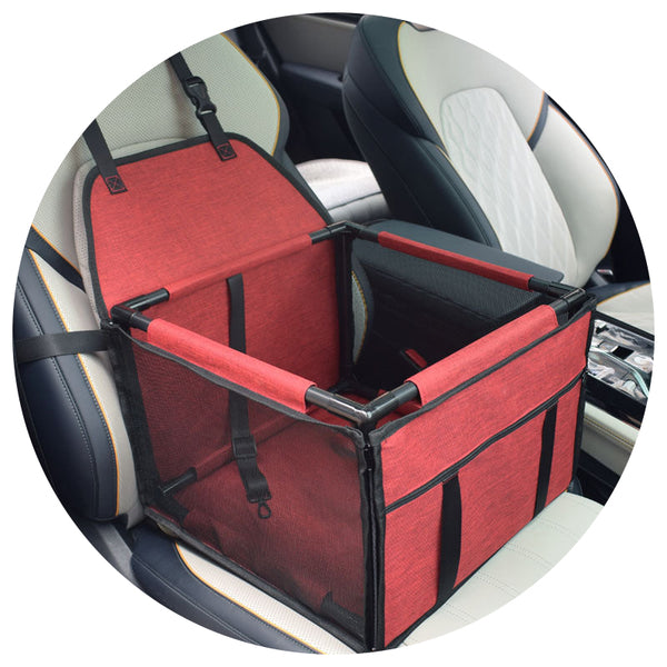Dog Car Seat Mesh Booster Small Pet Travel Bed Breathable Secure Carrier Red Pet Transport