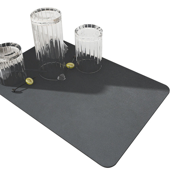 Dark Gray Kitchen Drying Mat Super Absorbent Dish Cup Drainer Pad 40X50cm Kitchen Bench Mats