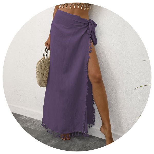 Lightweight Tassel Sarong  Beach Skirt Cover Up 104X86cm Skirts