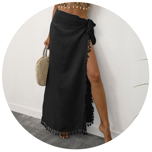 Lightweight Tassel Sarong  Beach Skirt Cover Up 104X86cm Skirts