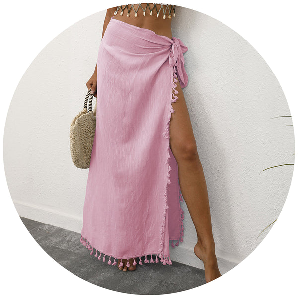 Lightweight Tassel Sarong  Beach Skirt Cover Up 104X86cm Skirts