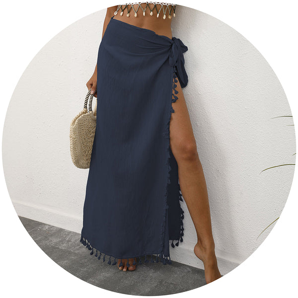 Lightweight Tassel Sarong  Beach Skirt Cover Up 104X86cm Skirts