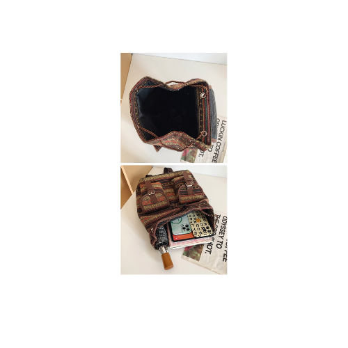 Ginger Stripes Boho Pattern Backpack Stylish Casual For Everyday Women Backpacks