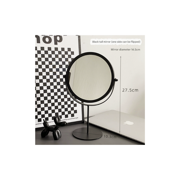 Elosung Black Rotating Tabletop Mirror 360 Swivel Vanity For Bedroom And Desk Use Makeup Mirrors