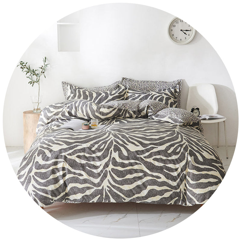 Leopard Duvet Cover 3 Piece Bedding Set With Corner Ties Quilt Covers