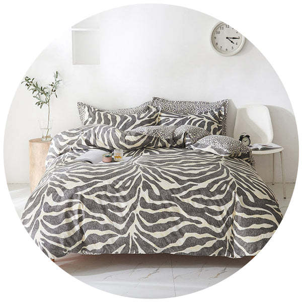 Leopard Duvet Cover 3 Piece Bedding Set With Corner Ties Quilt Covers