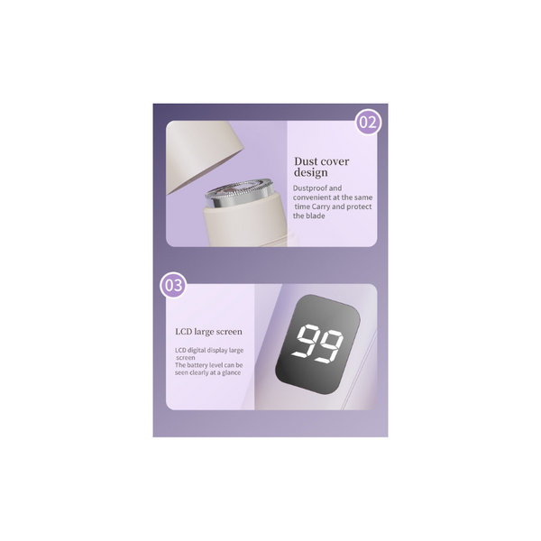 Elosung Beige Women's Multifunctional Electric Shaver Type C Rechargeable Hair Remover With Display Women's Shavers