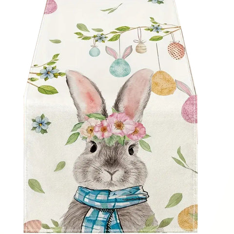 Elosung Easter Table Runner Linen Bunny Decoration 72 Inch Set Of Style 10 Table Runners