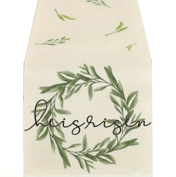 Elosung Easter Table Runner Linen Bunny Decoration 72 Inch Set Of (Style 16) Table Runners