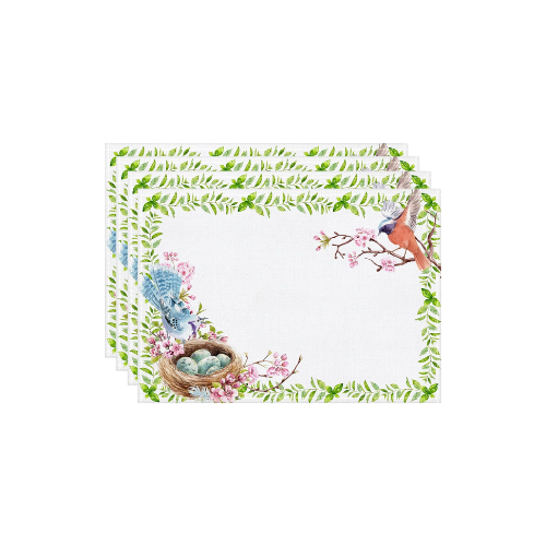Elosung Easter Cotton Linen Set Of 4 Anti Stain Table Mats(Style 13) Placemats