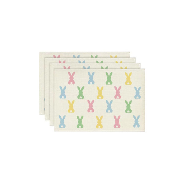 Elosung Easter Cotton Linen Set Of 4 Anti Stain Table Mats(Style 16) Placemats