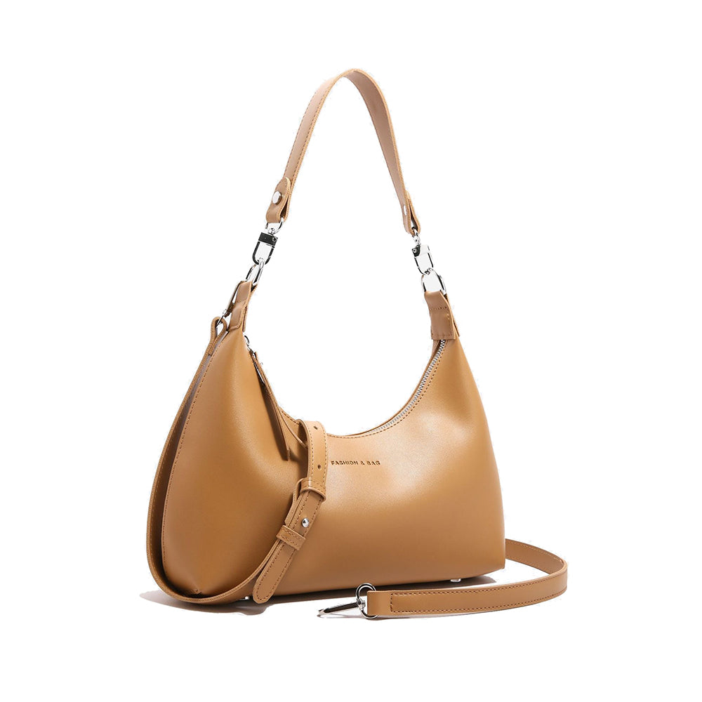 Elosung Brown Women's Trendy Pu Leather Shoulder Bag Fashionable Underarm Hobo With Adjustable Strap Women's Bags & Handbags