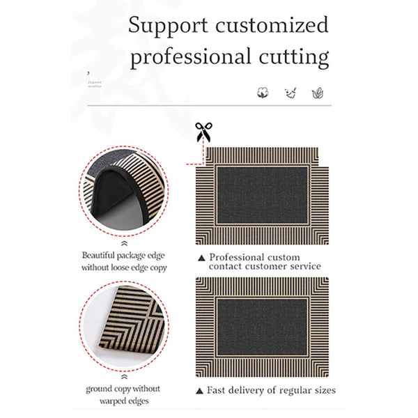 Geometric Non Slip Outdoor Entryway Mat Brown Rug 50X80cm Welcome Doormat Door Mats & Floor Mats