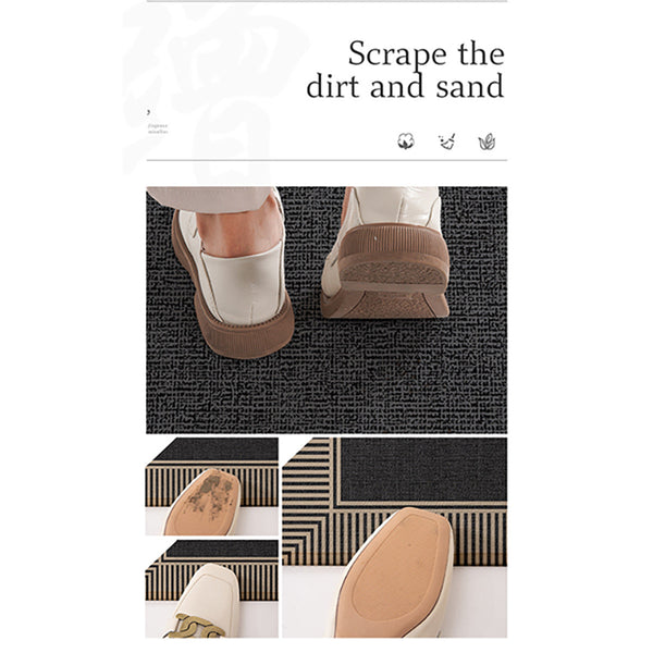 Elosung 1 Sets Of Geometric Non Slip Outdoor Entryway Mat Brown Rug 50X80cm Welcome Doormat Placeholder