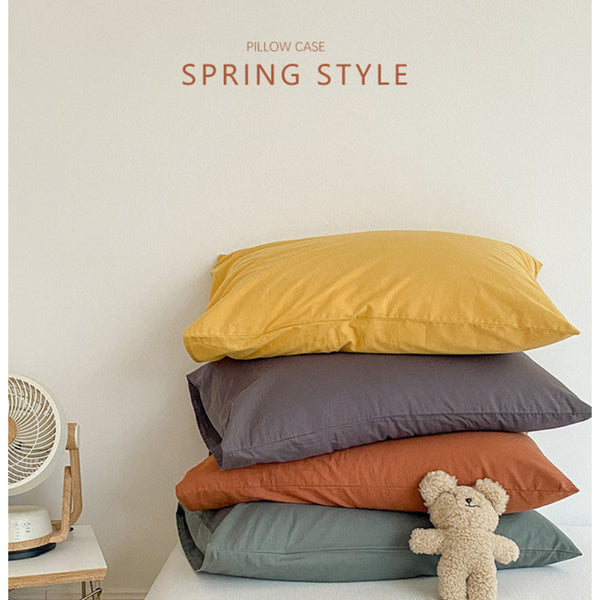 Elosung 2 X Blue 100% Cotton Pillowcase Set Envelope Closure Pillow Cases