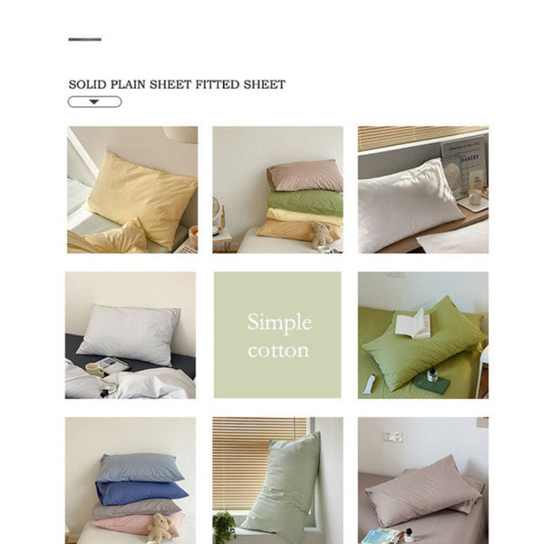 Elosung 2 X Blue 100% Cotton Pillowcase Set Envelope Closure Pillow Cases