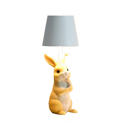 Yellow Bunny White Hade Adorable Rabbit Resin Table 3 Color Led Usb Rechargeable Touch Dimming Lamps