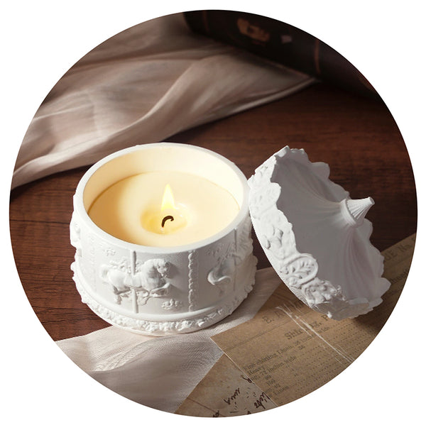 Rotating Carousel Soy Candle Unique Home Decor & Gift English Pear Freesia Candles