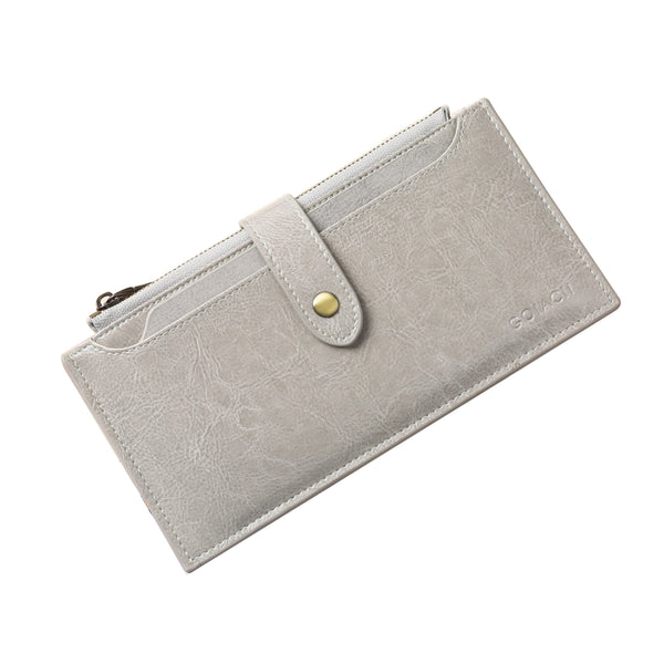 Wine Red Large Capacity Women's Leather Wallet Rfid Blocking Card Holder Wallets