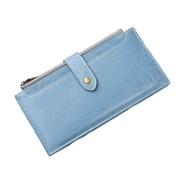 Wine Red Large Capacity Women's Leather Wallet Rfid Blocking Card Holder Wallets