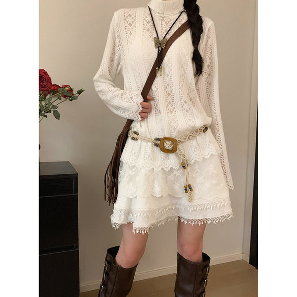 Elosung Beaded Bohemian Waist Chain Ethnic Braid Belt For Women 2Pcs Belts