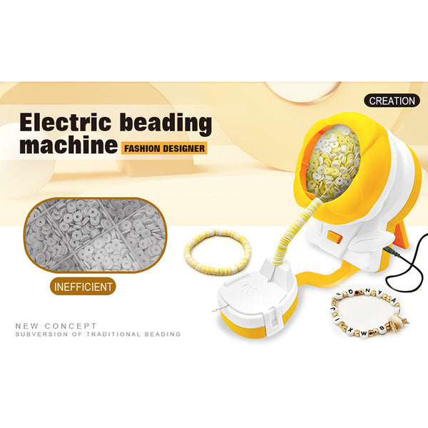 Yellow Automatic Bead Loader Electric Diy Jewelry Making Kit With Accessories Craft Beads