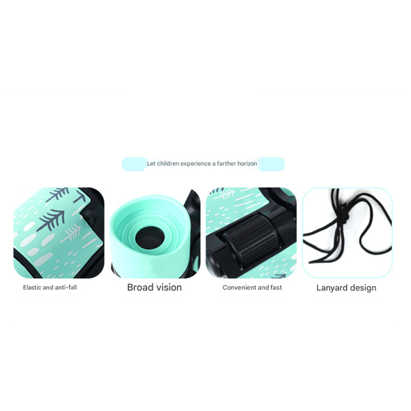 Elosung 2 Pcs Pink Kids Binoculars Rubber Grip Tree Pattern Binoculars & Monoculars