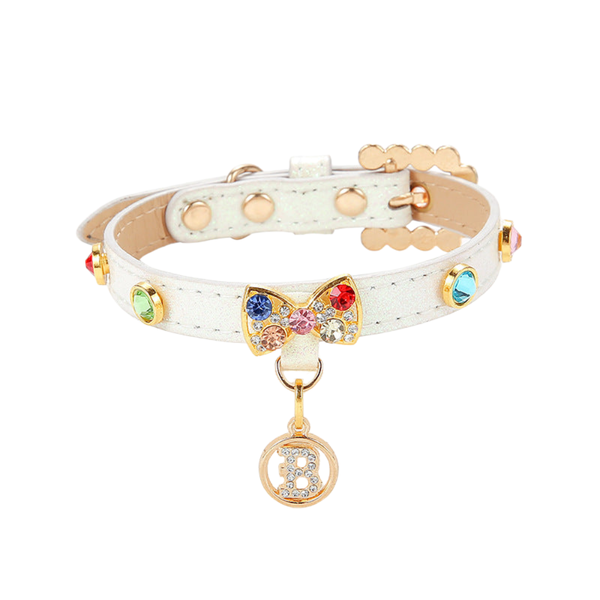 Elosung Sparkling Rhinestone Bow Cat Collar Adorable And Safe Pet Xs Dog Collars