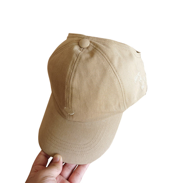 Rose Red Stylish Ponytail Opening Baseball Cap "Have A Nice Day" Embroidery Hats & Headwear