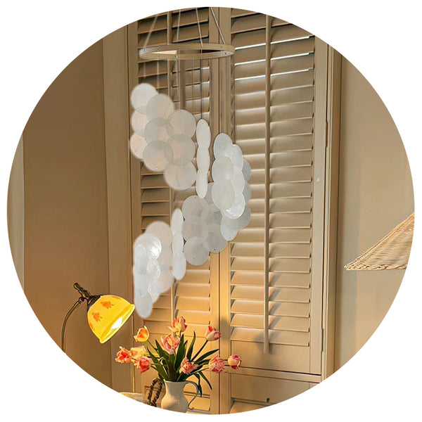 White Bohemian Seashell Wind Chime Dream Catcher Hanging Decor For Home Wind Chimes