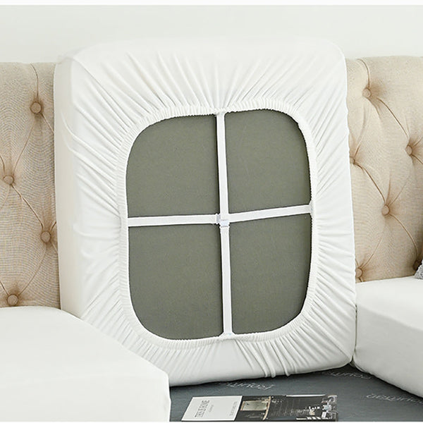 Elosung White Sofa Cover Polyester Full Protection Against Cats Wear 2 Pack Slipcovers
