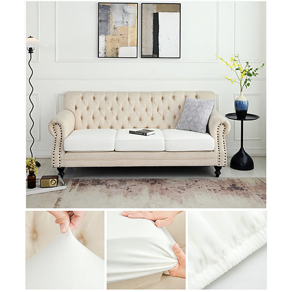 Elosung White Sofa Cover Polyester Full Protection Against Cats Wear 2 Pack Slipcovers