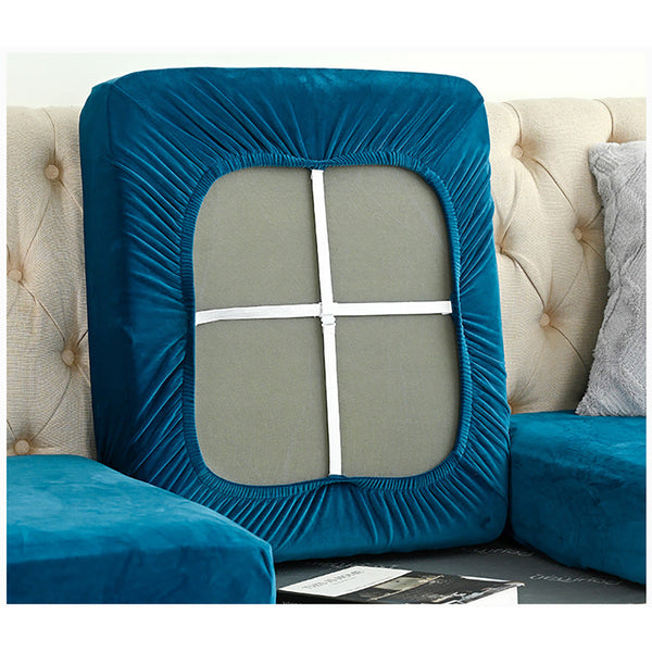 Elosung 2 Pcs Pea Blue Elegant Polyester Sofa Cover Full Protection Against Cat Scratches And Wear Slipcovers
