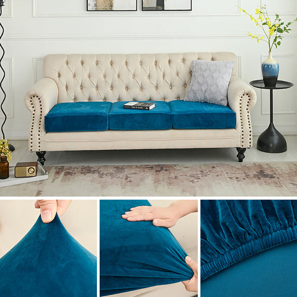 Elosung 2 Pcs Pea Blue Elegant Polyester Sofa Cover Full Protection Against Cat Scratches And Wear Slipcovers