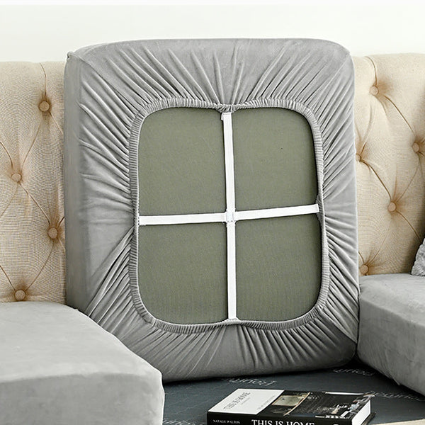 Elosung 2 Pcs Light Grey Elegant Polyester Sofa Cover Full Protection Against Cat Scratches And Wear Slipcovers